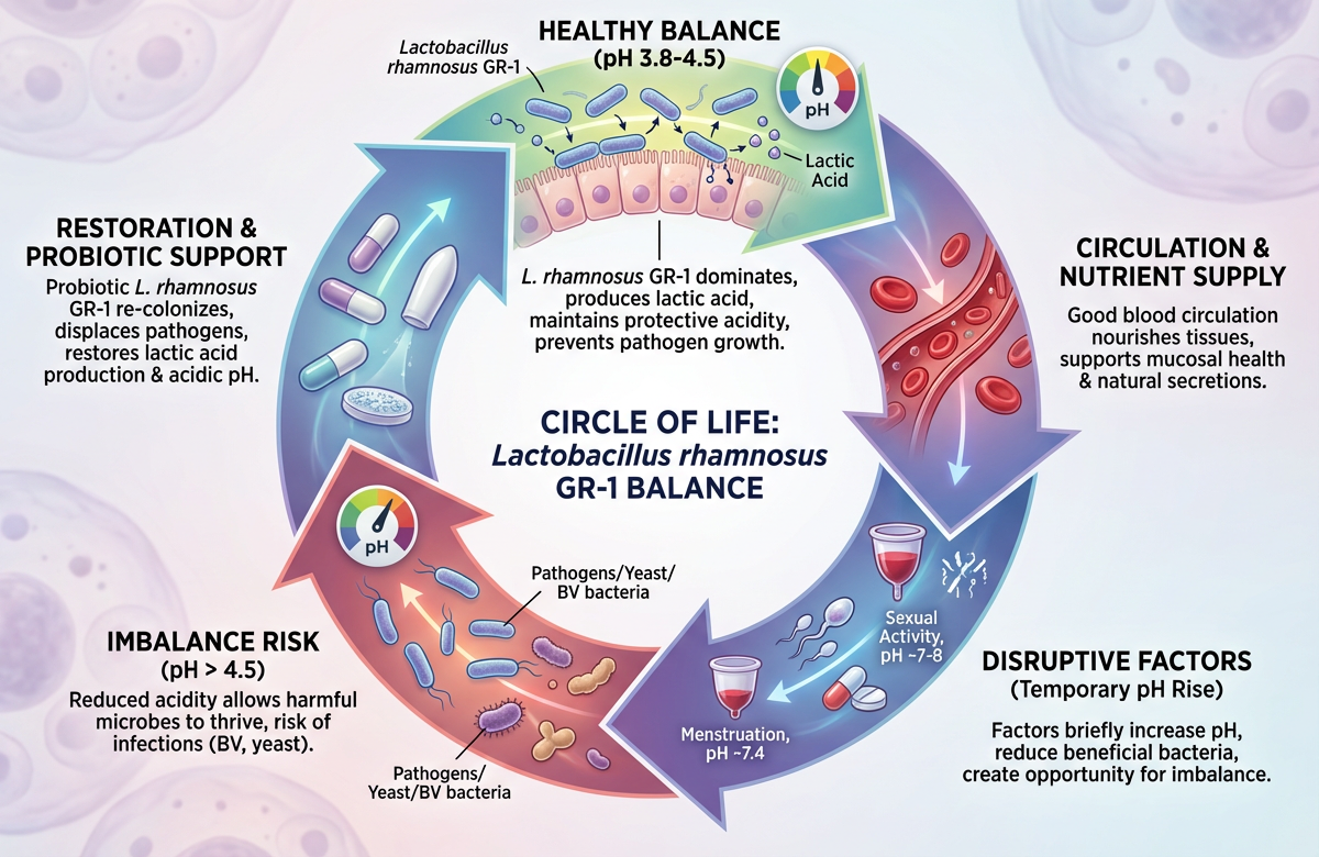 Diagram showing probiotic strains that fight feminine odor